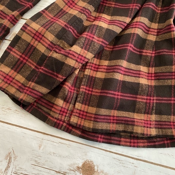 Macys Pink & Brown Plaid Peacoat - Picture 2 of 6